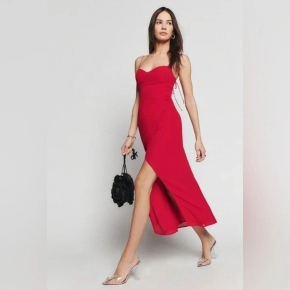 NEW Reformation Koutney Red Midi Dress B1542